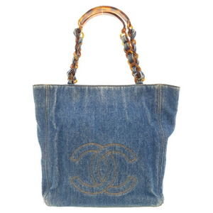 Chanel Chain Denim Tote Bag